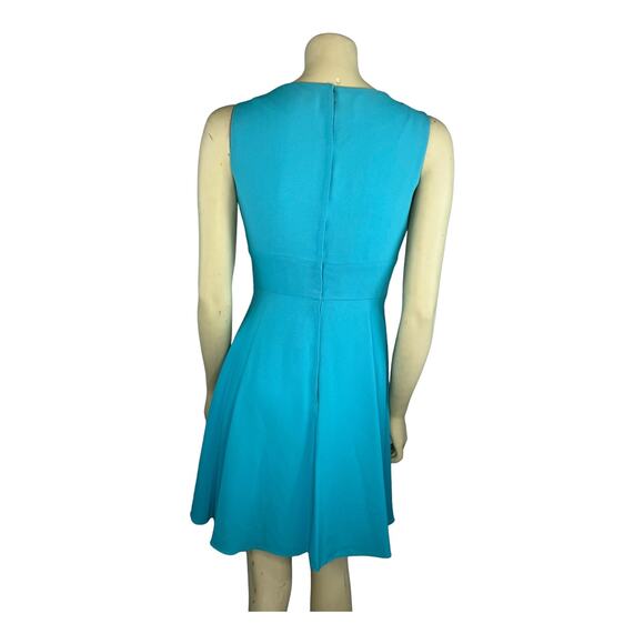 American Vintage 50's Blue Sleeveless Pleated Belted Gemstone Dress small - Picture 14 of 15